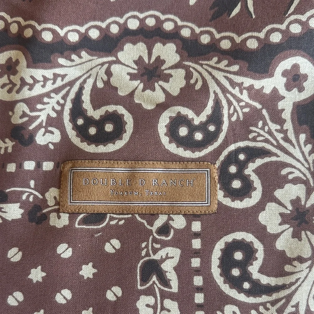 Double D Ranch Brown and Cream Drawstring Bag